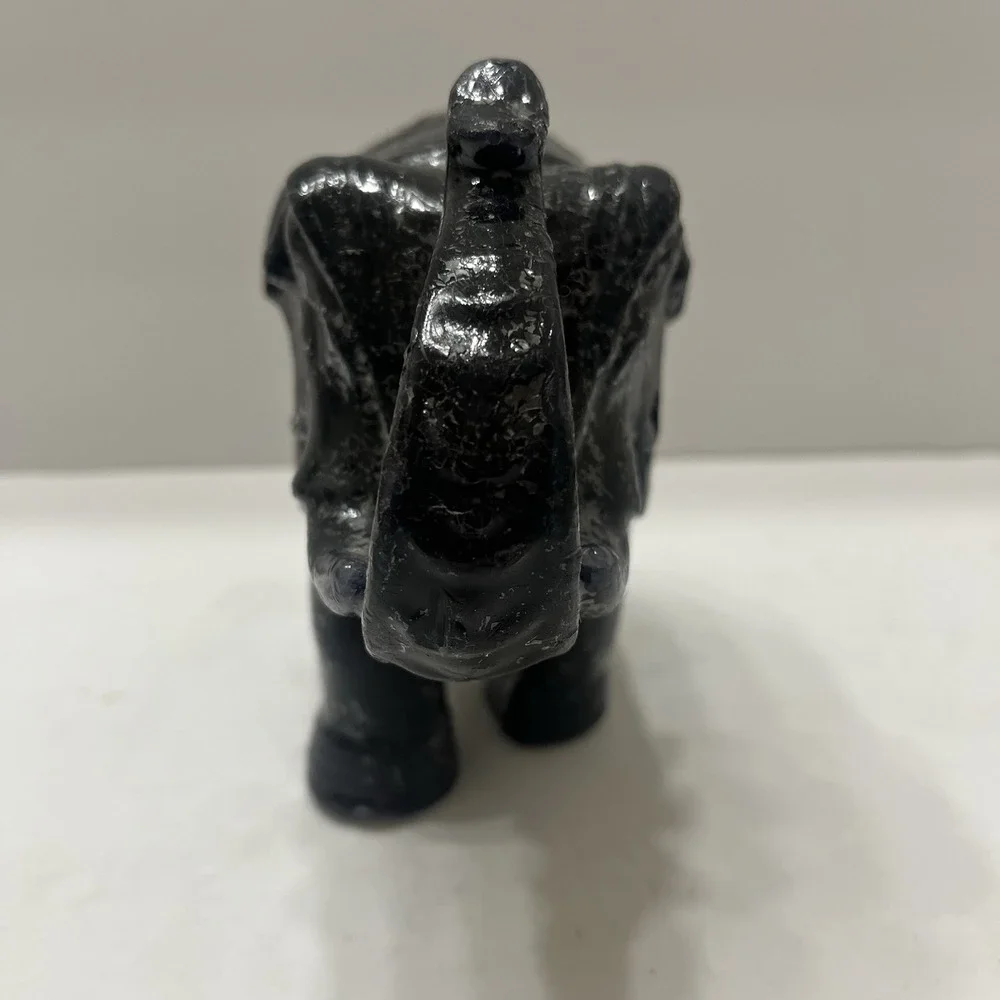 Elephant Shaped Candle Black Wax Unused Unscented Medium Size 6x7x3